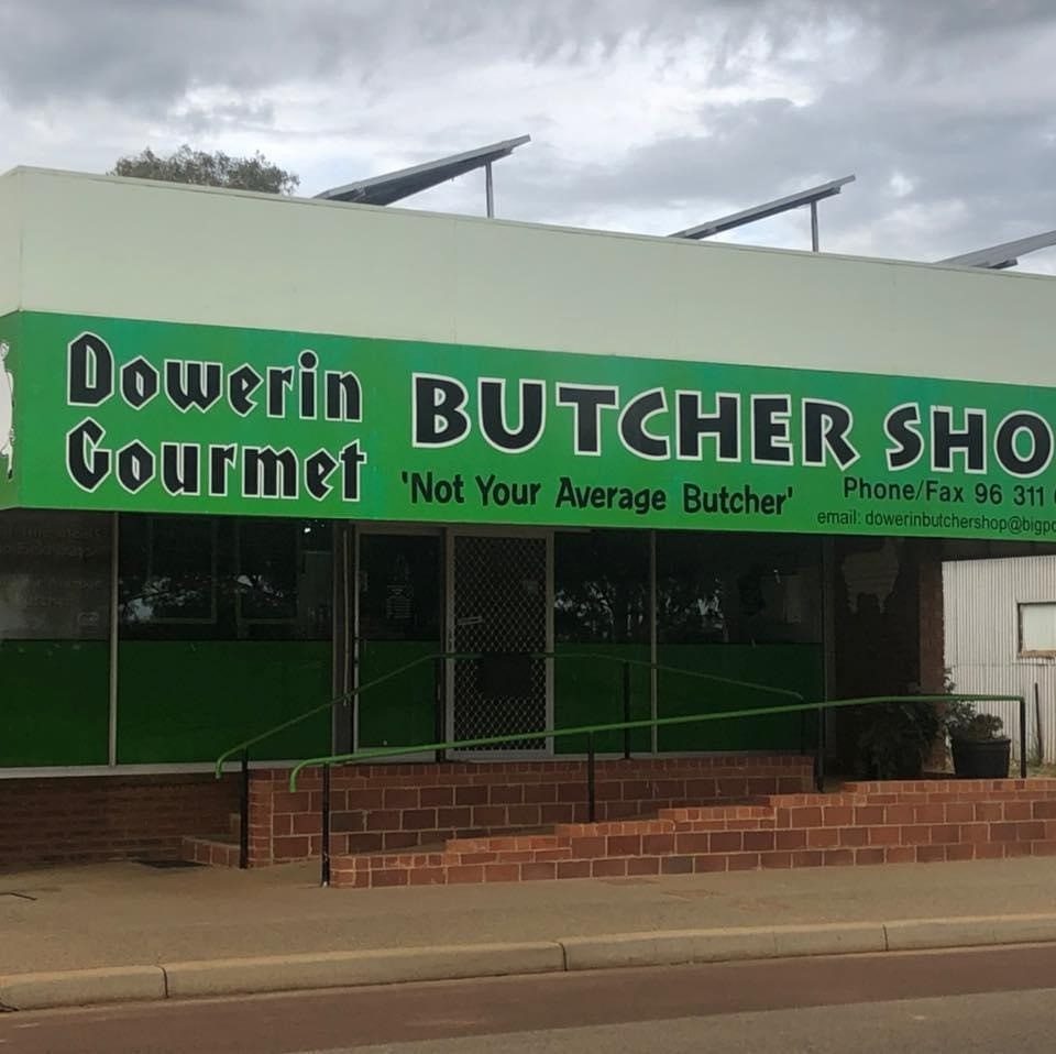 The Dowerin Gourmet Butcher Shop shopfront on Stewart Street